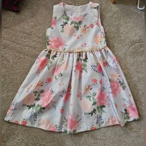 Bonnie Jean sleeveless dress, size 6, white with floral pattern